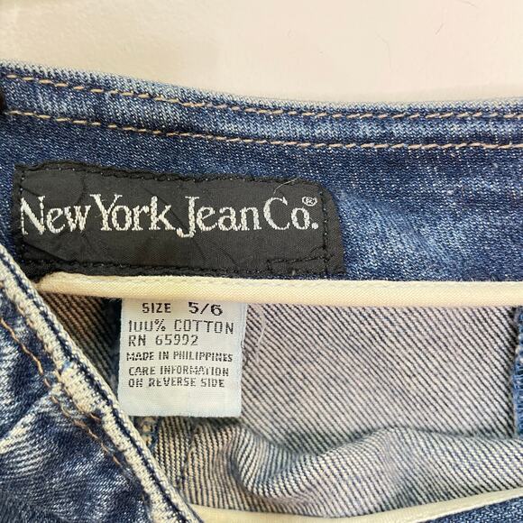 Vintage 80s New York Jeans Co. Size 5/6 High Rise Ruched Denim Mini Jean Skirt - Picture 3 of 7